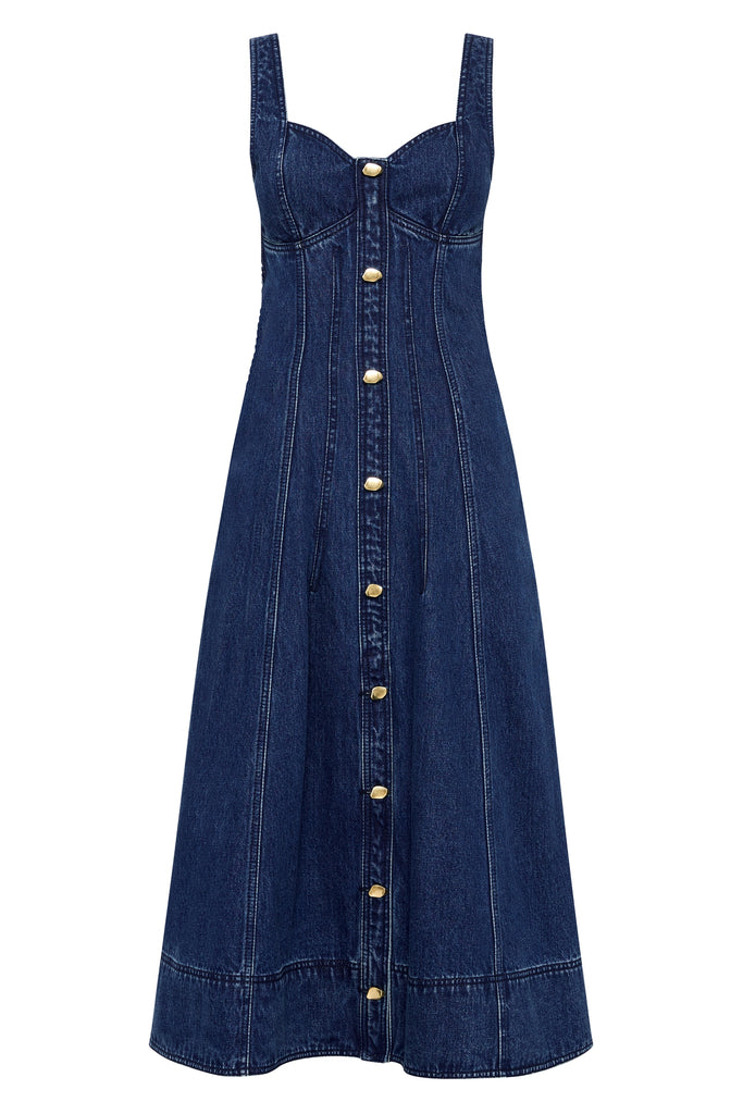Aje May Denim Midi Dress