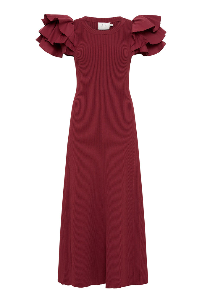 Aje Questa Puff Midi Dress