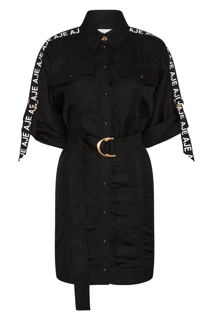 Aje Signal Logo Shirt Mini Dress