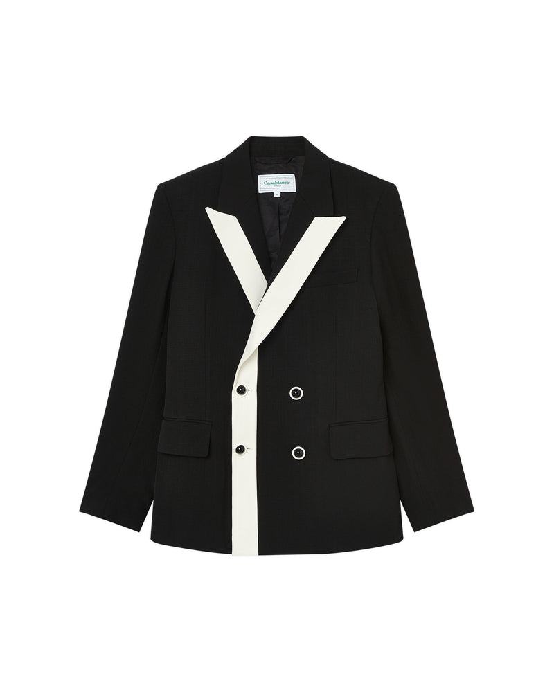 Casablanca Black Contrast Lapel Double Breasted Blazer
