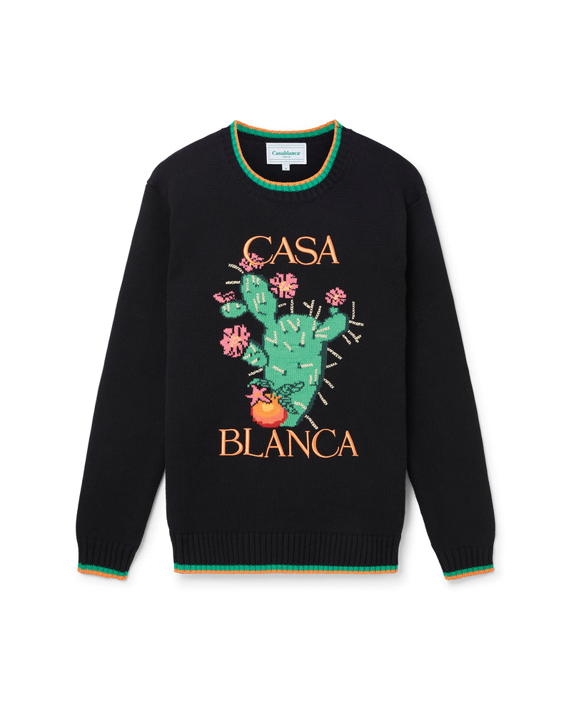 Casablanca Cactus Et Orange Intarsia Sweater