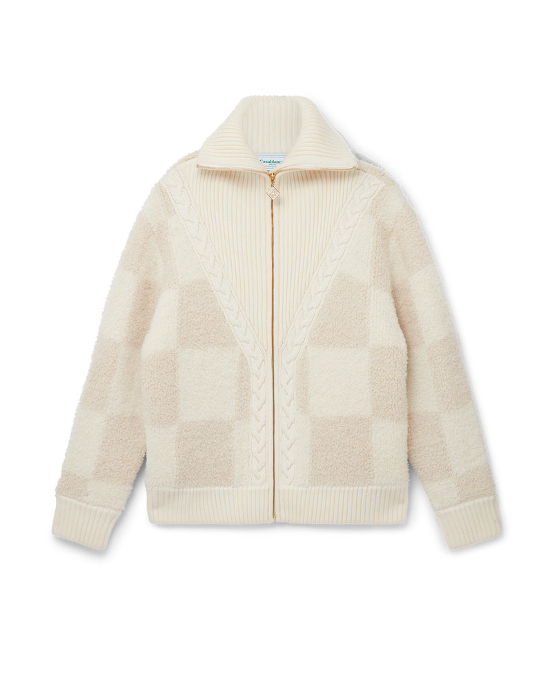Casablanca Checked Boucle Cardigan