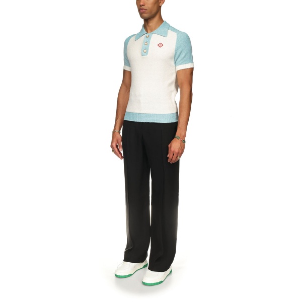 Casablanca Colour Block Boucle Polo Shirt, view 3