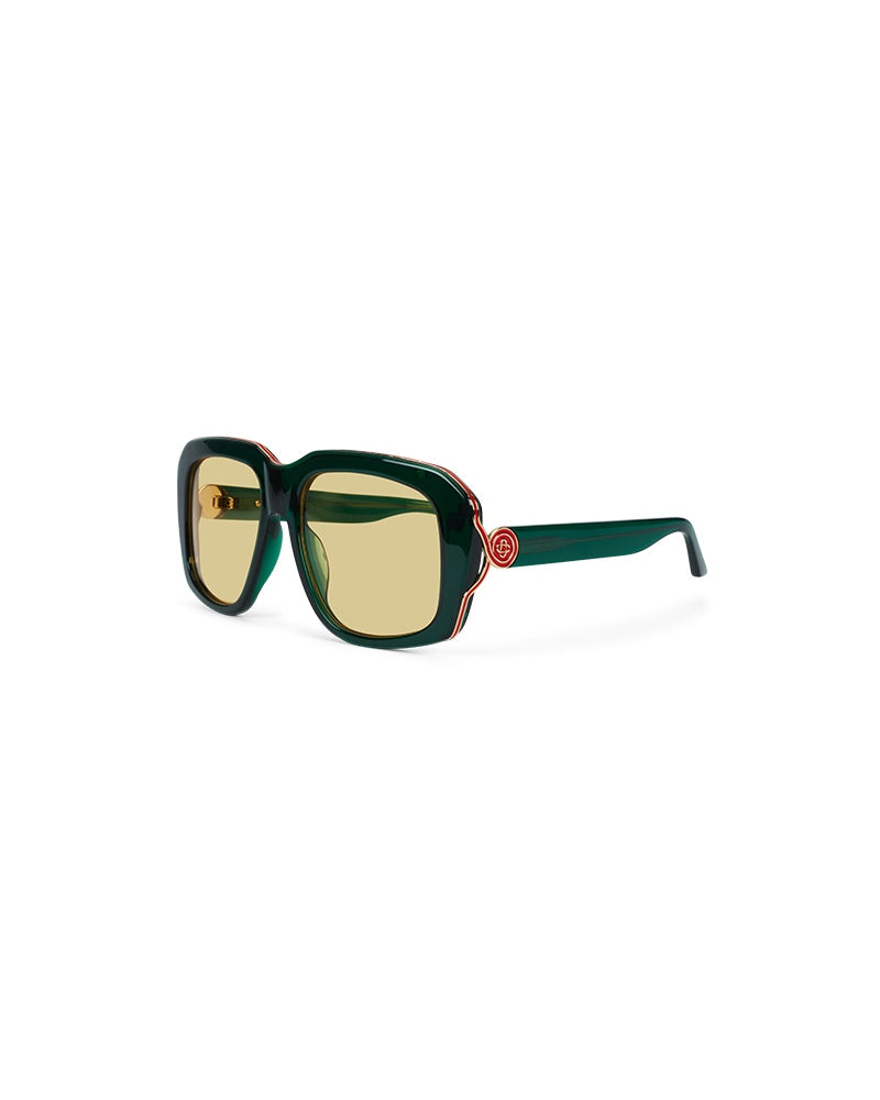 Casablanca Dark Green & Red The Casino Sunglasses