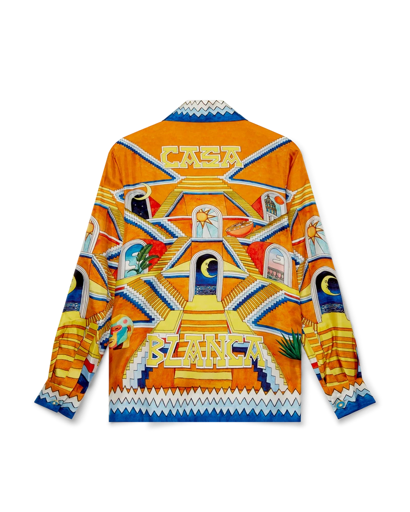 Casablanca Escalier Infini Cuban Collar Silk Shirt Casablanca Clothing