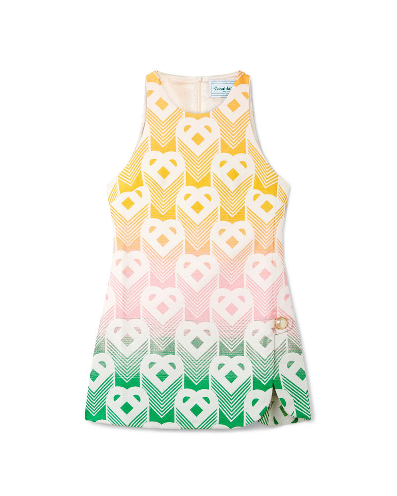 Casablanca Gradient Heart Monogram Shift Dress