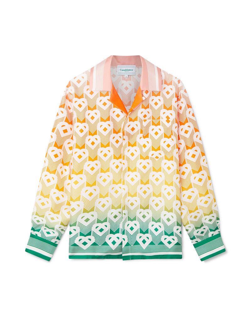 Casablanca Gradient Heart Monogram Silk Shirt