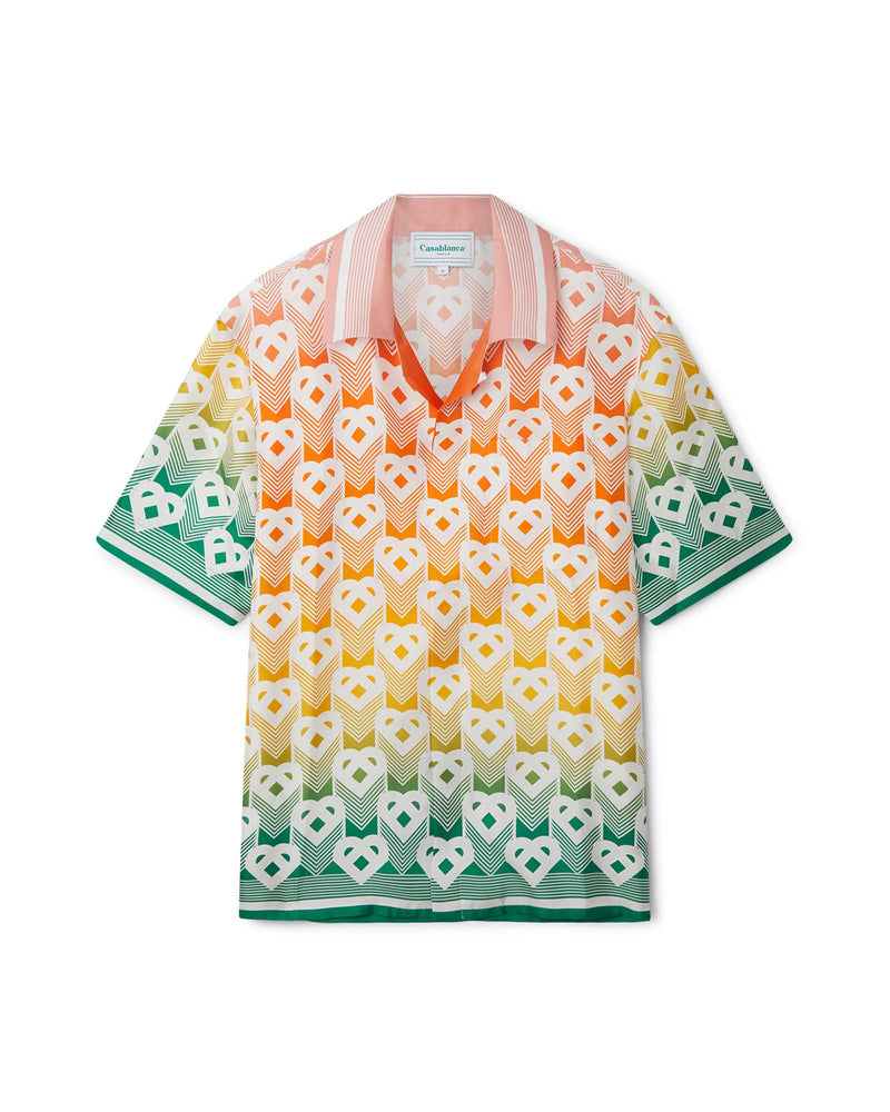Casablanca Gradient Heart Monogram Silk Shirt