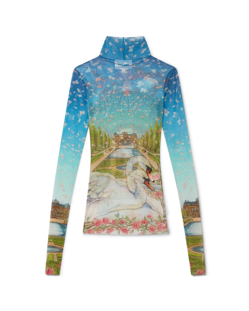 Casablanca L’Amour En Fleur Printed Mesh Top