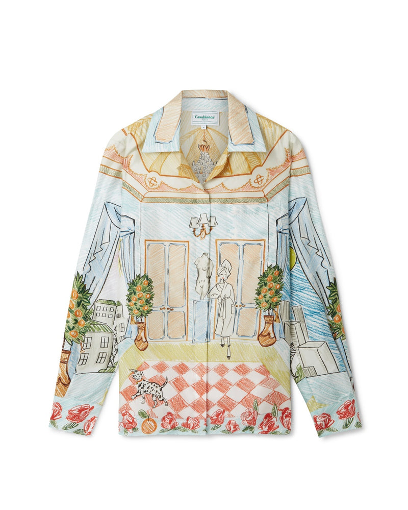 Casablanca L’Appartement De Reve Cuban Collar Silk Shirt
