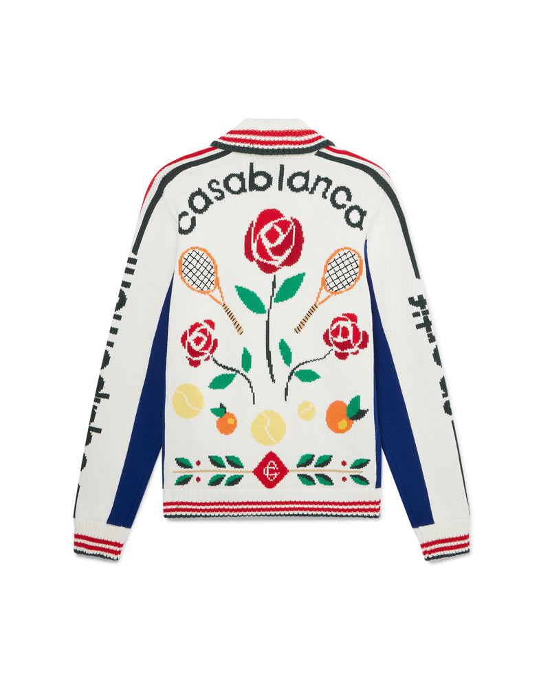 Casablanca Laurel Intarsia Knit Jacket
