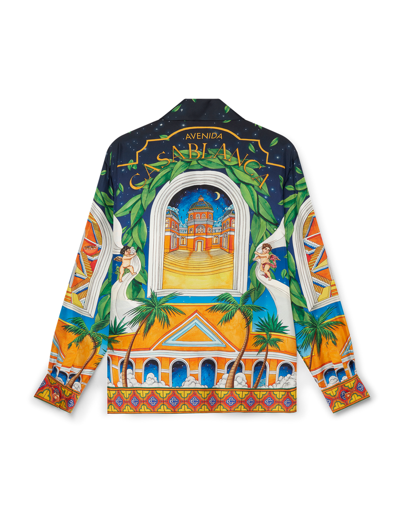 Casablanca Maison D’Ete Cuban Collar Silk Shirt
