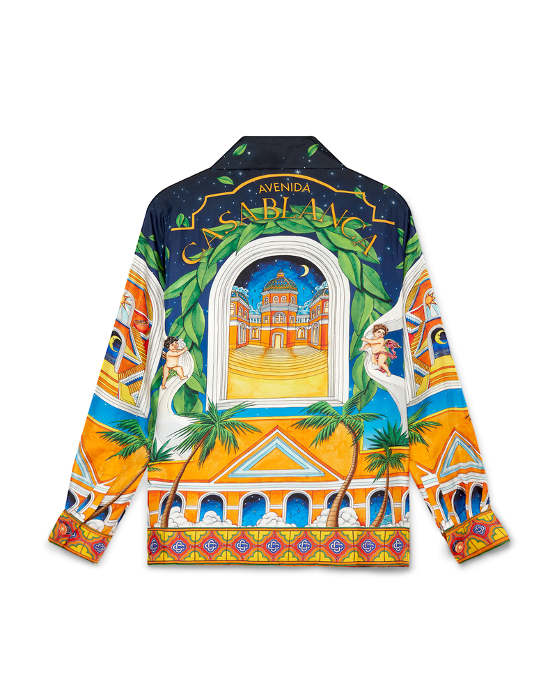 Casablanca Maison D’Ete Cuban Collar Silk Shirt
