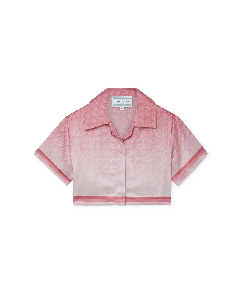 Casablanca Morning City View Cropped Silk Shirt