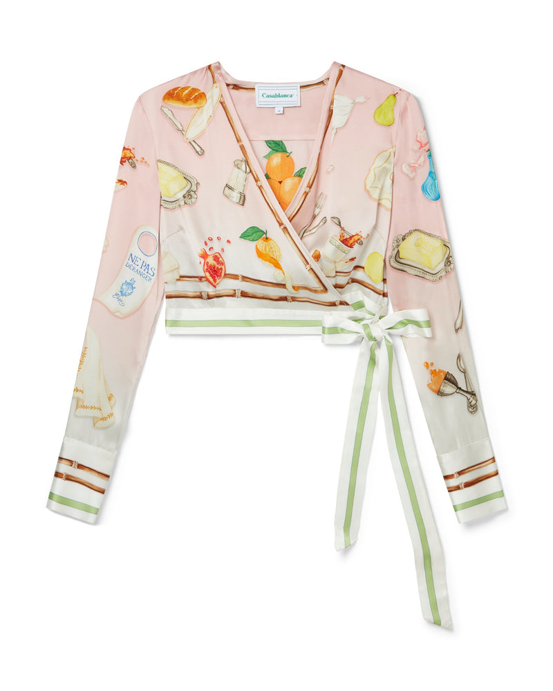 Casablanca Ne Pas Deranger Wrap Blouse