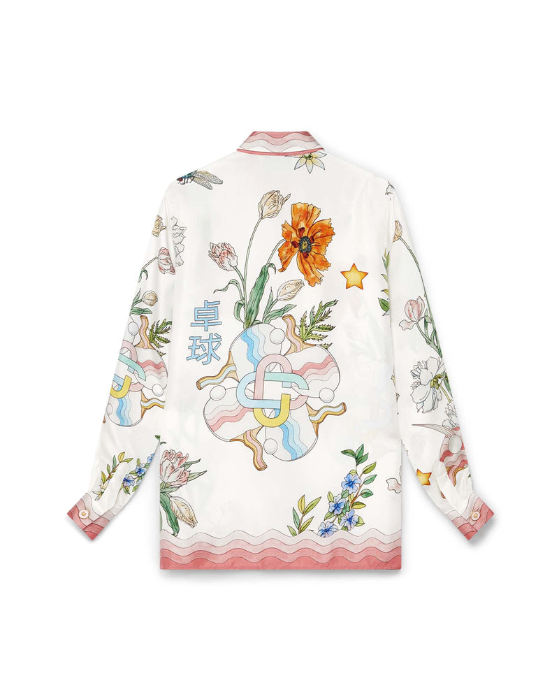 Casablanca Ping Pong Fleurie Jour Silk Shirt