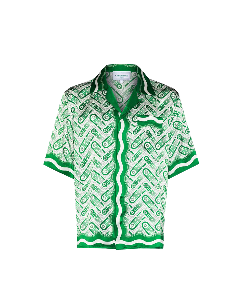 Casablanca Ping Pong Monogram Silk Shirt