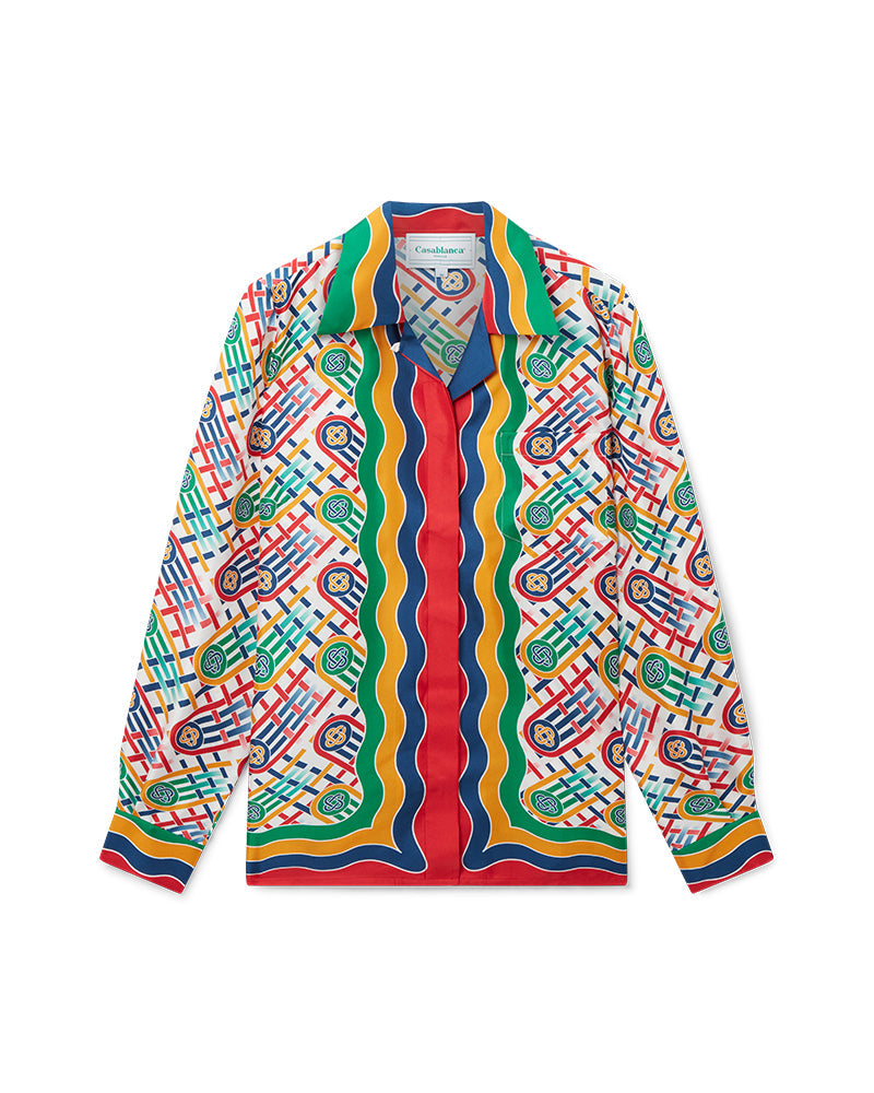 Casablanca Tennis Monogram Silk Shirt