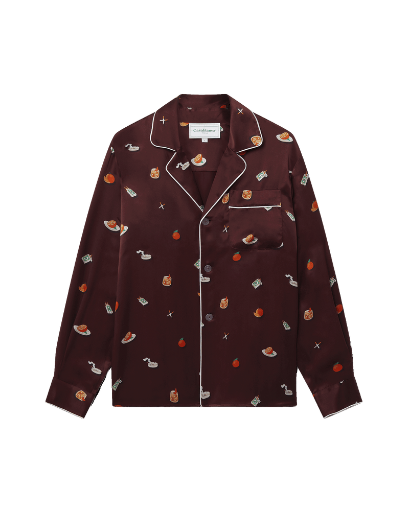 Casablanca Vices Silk Satin Pyjama Shirt