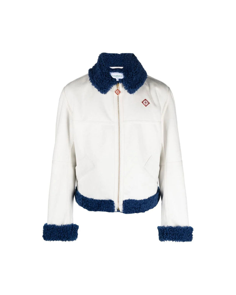 Casablanca White & Blue Aviator Jacket