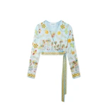 Casablanca Yoruba Flowers Wrap Blouse Casablanca Clothing