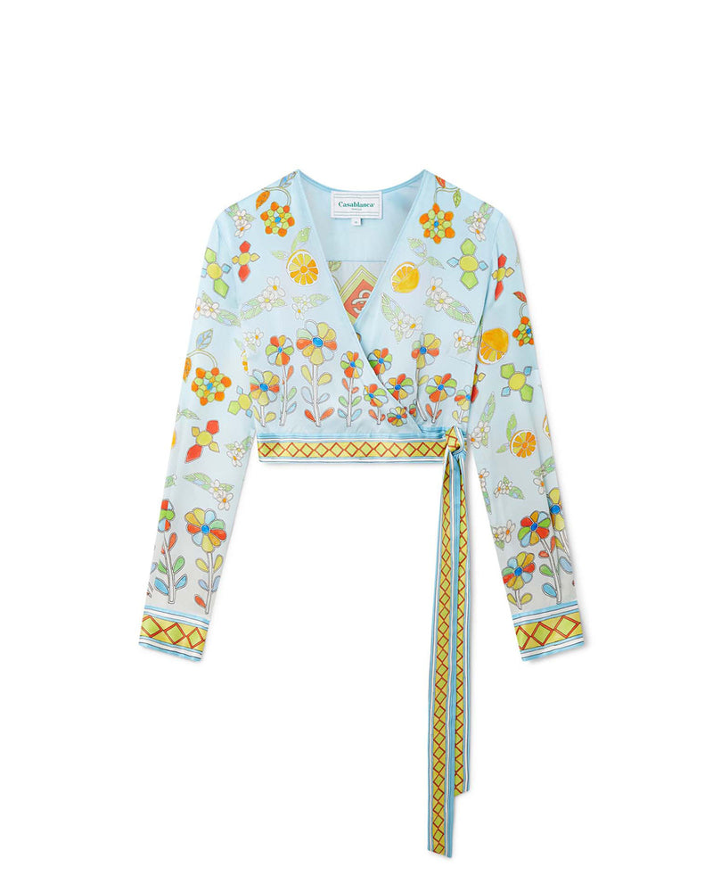 Casablanca Yoruba Flowers Wrap Blouse