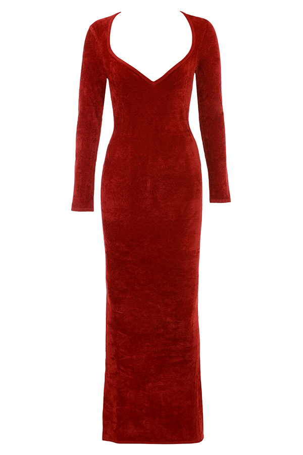 House of CB Aria Scarlet Chenille Sweetheart Dress