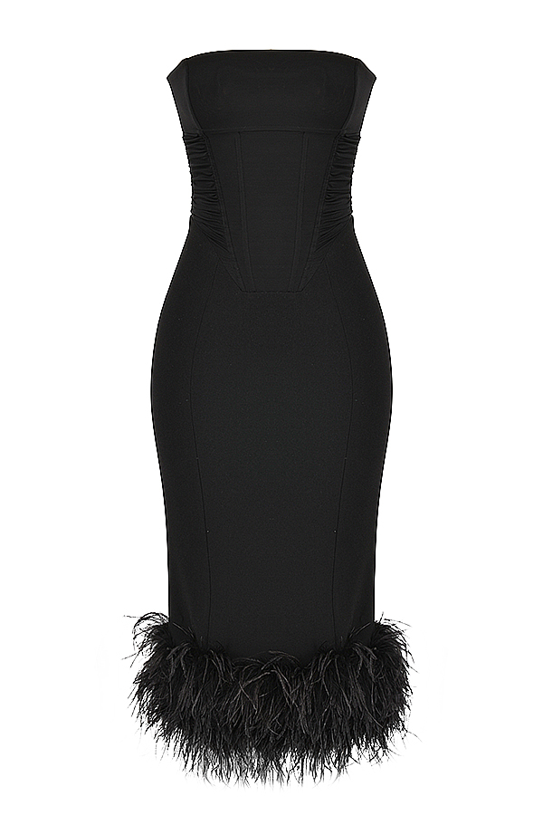 House of CB Fionula Black Strapless Corset Dress
