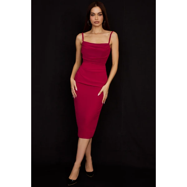 Jamille Berry Draped Corset Midi Dress - Image 6