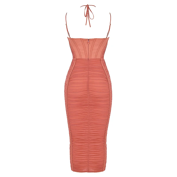 Mariah Rose Ruched Midi Dress - Image 10
