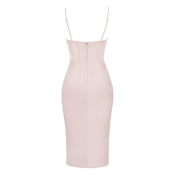 Myrna Crystal Satin Corset Midi Dress - Image 10