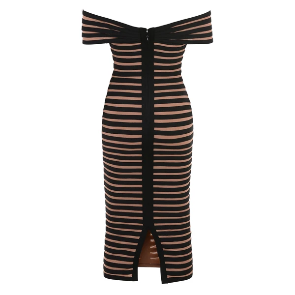 Petra Striped Bandage Midi Dress - Image 10