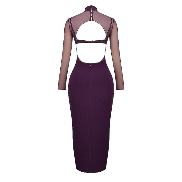 Safiya Black Grape Maxi Dress - Image 10