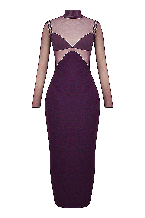 House of CB Safiya Black Grape Maxi Dress