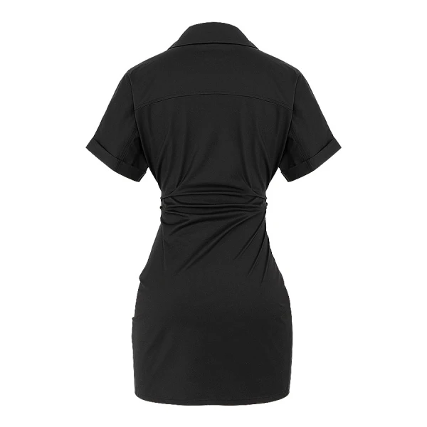 Sophia Black Wrap Shirt Dress - Image 10