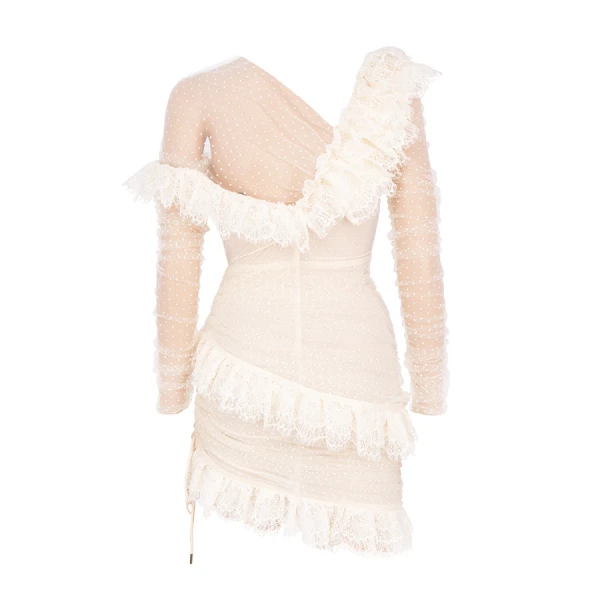 Sorrel Ivory Lace Frill Mini Dress - Image 10
