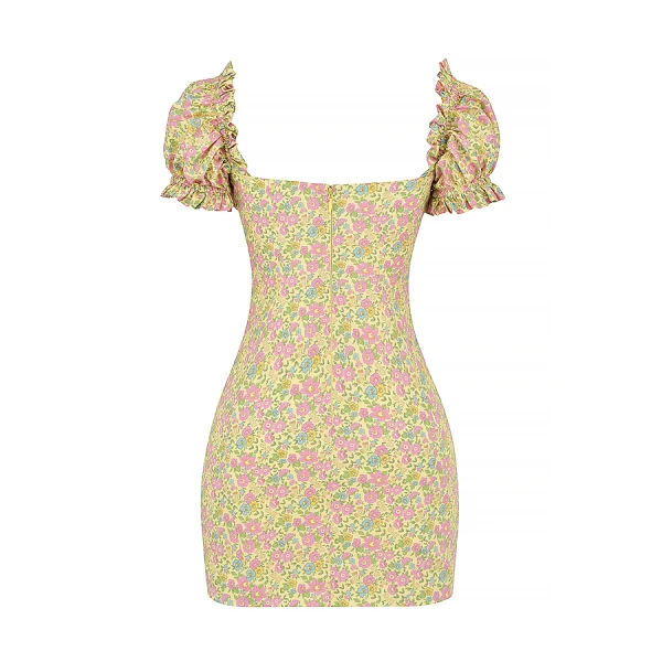 Tanaya Vintage Floral Puff Sleeve Mini Dress - Image 10