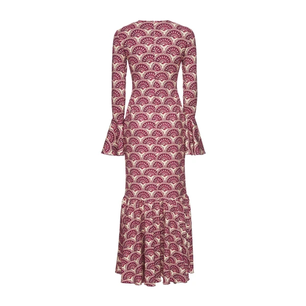 Alba Dress Fans Purple in Jersey Stretch - Image 5