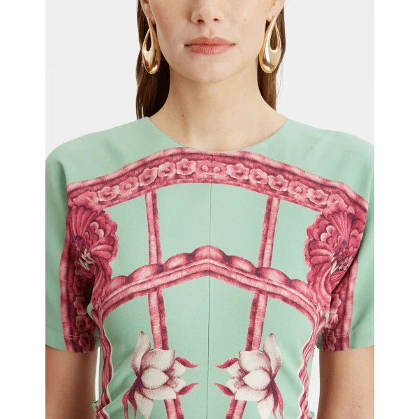 Angelica Dress Zodiac Placée Acquamarine in Envers Satin - Image 4