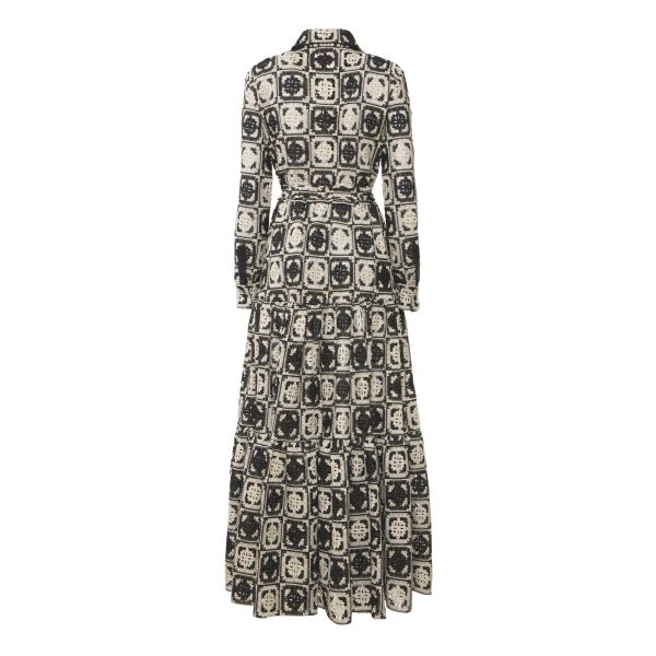 Bellini Dress Mini Tiles Black in Macramé - Image 5