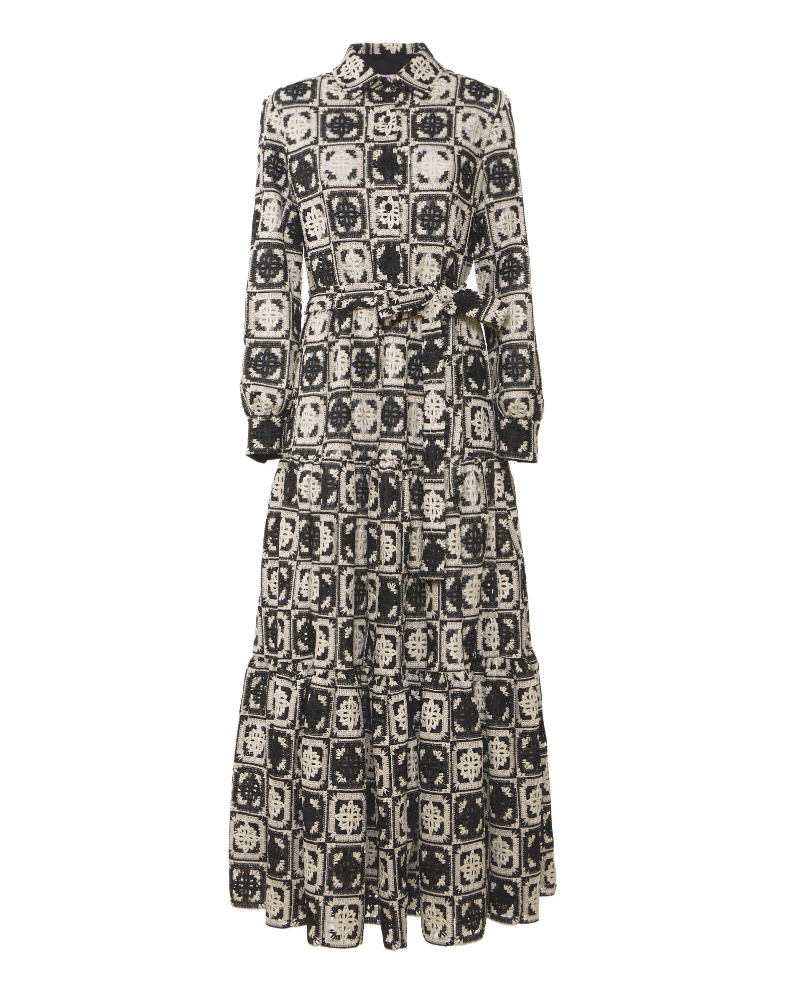 La Double J Bellini Dress Mini Tiles Black in Macramé La Double J Dress