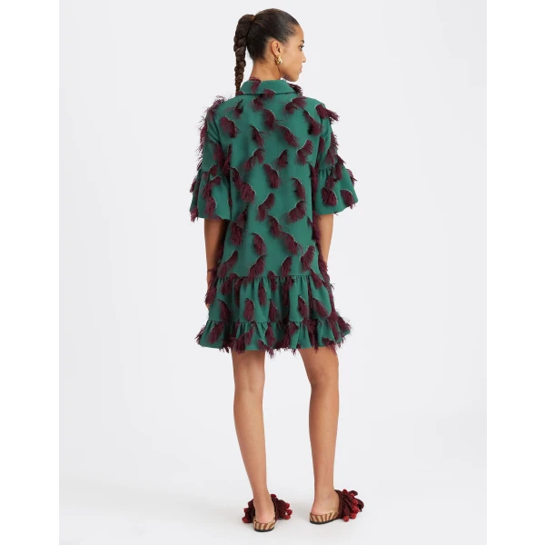 Choux Dress Hotspot Emerald in Fil Coupé - Image 3