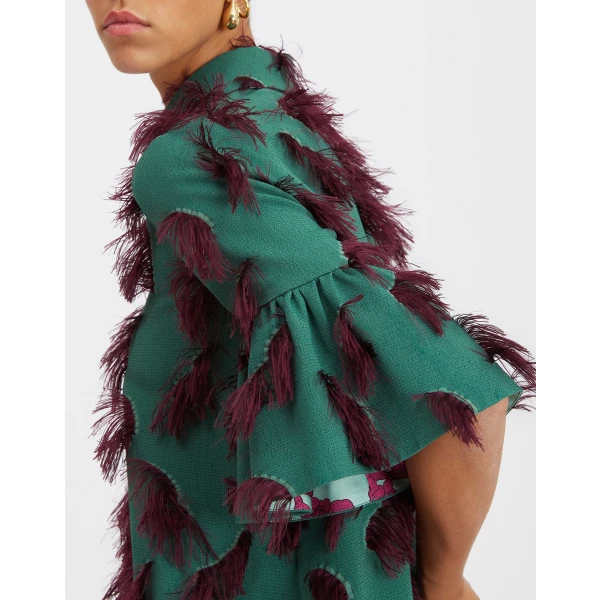 Choux Dress Hotspot Emerald in Fil Coupé - Image 4