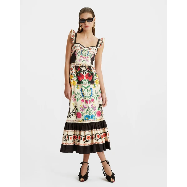 Gingerbread Dress Plaza Placée Ivory in Flat Cotton Stretch - Image 2