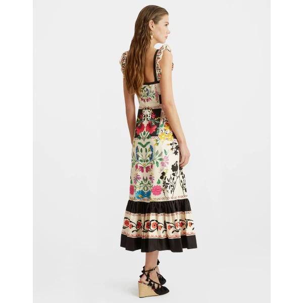Gingerbread Dress Plaza Placée Ivory in Flat Cotton Stretch - Image 3