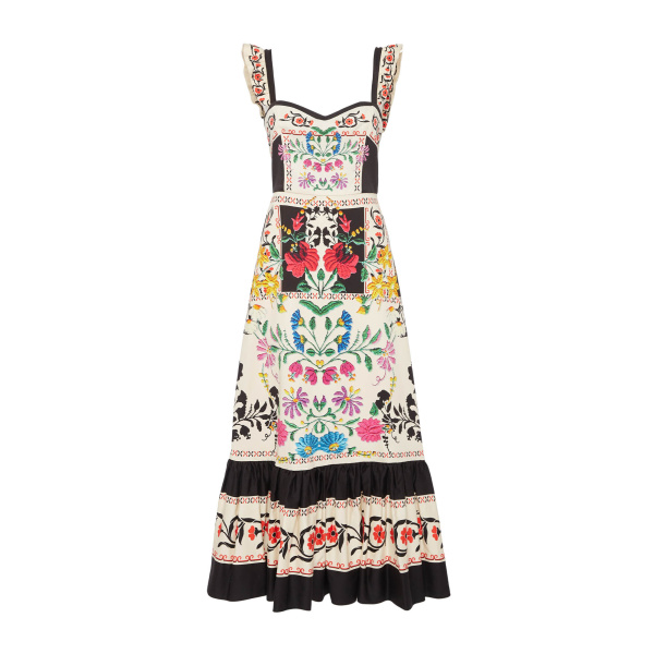 La DoubleJ Gingerbread Dress Plaza Placée Ivory in Flat Cotton Stretch - Dresses - Milanese Maximalist Fashion at Luxury Shoes 