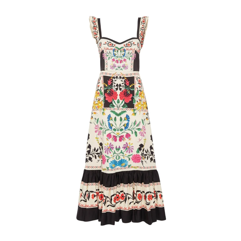 La DoubleJ Gingerbread Dress Plaza Placée Ivory in Flat Cotton Stretch - Dresses - Milanese Maximalist Fashion at Luxury Shoes 