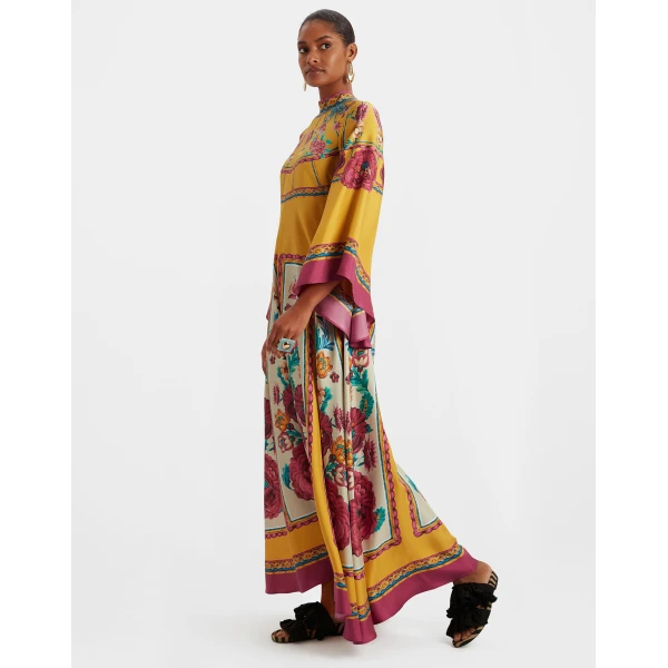 Magnifico Dress Zodiac Placée Marigold in Silk Twill