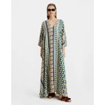 Muumuu Dress Casareale Small Placèe Cream in Silk Twill