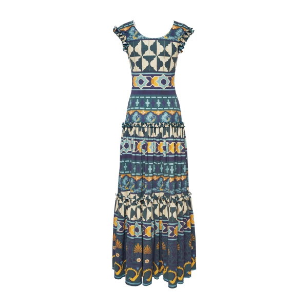 Pimento Dress Casareale Barré Placèe Emerald in Jersey Stretch - Image 5